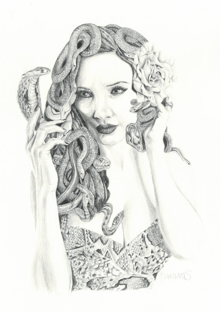 Medusa Pinup Babe By Damiansart On Deviantart