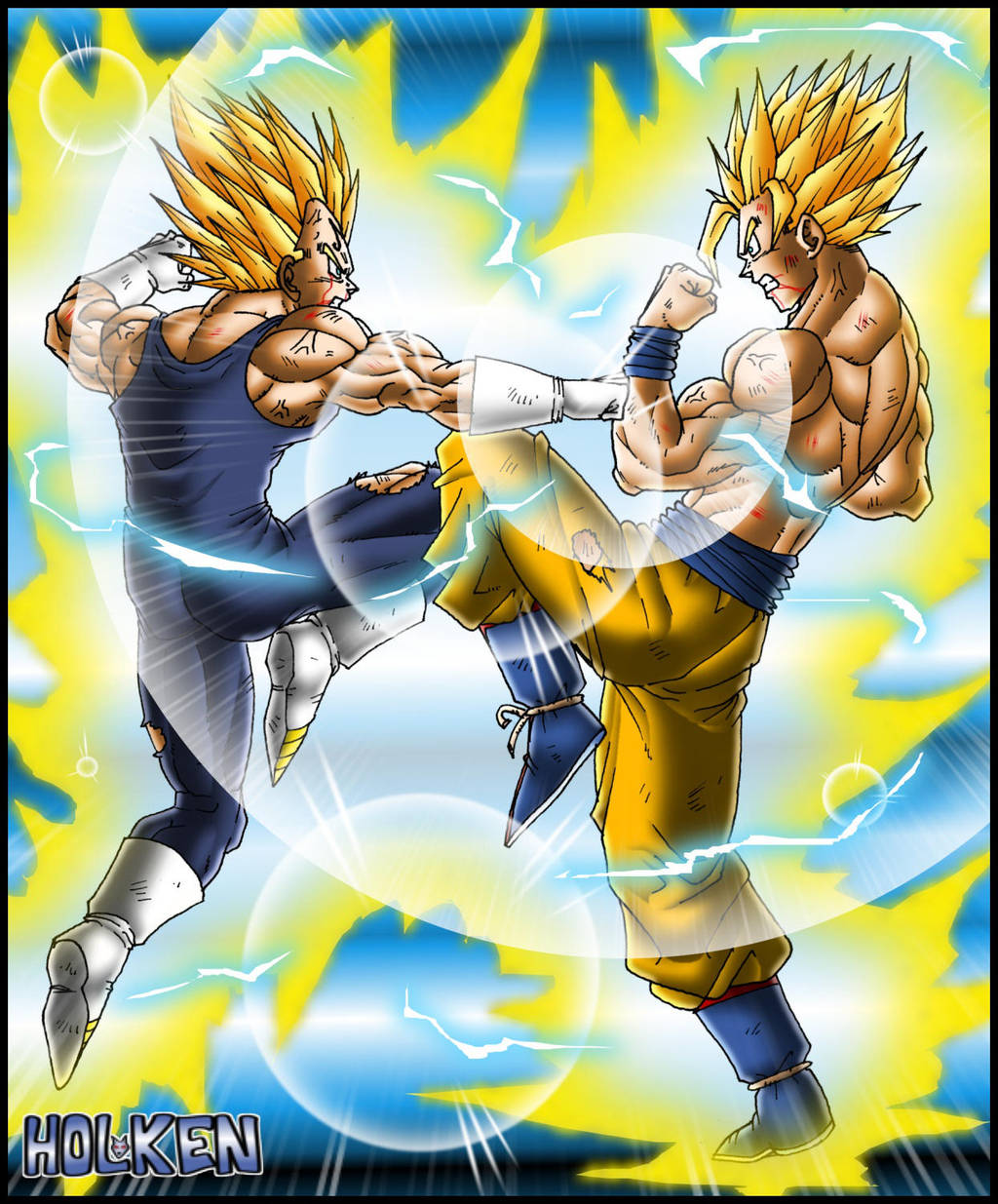 Majin Vegeta VS Goku By DBZwarrior On DeviantArt