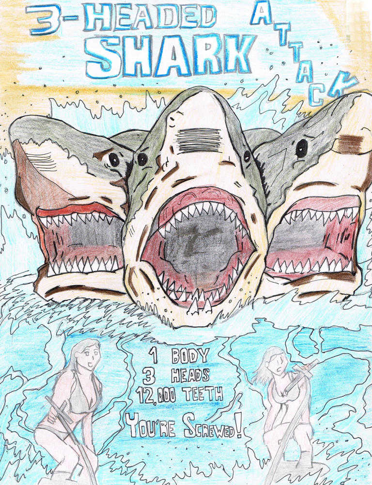 3 headed shark attack (proposed poster)
