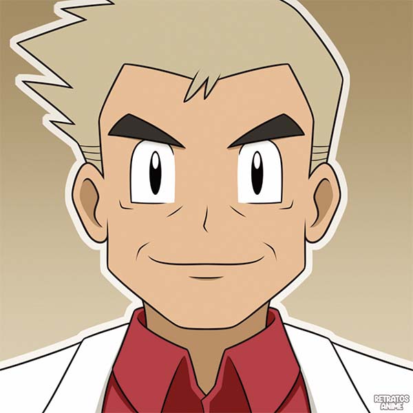 Professor Oak, Pokemon by Retratosanime on DeviantArt
