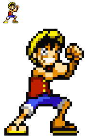 Jus Luffy One Piece Gba Styled Pose Fixed By Twinmillario On Deviantart