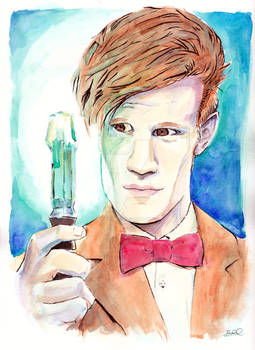 Matt Smith Doctor Who watercolor