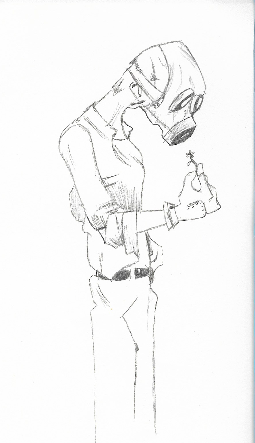 Un homme au masque a gaz / A gas mask man