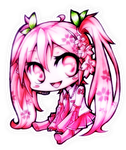 Chibi sakura miku by Rorita-Sakura