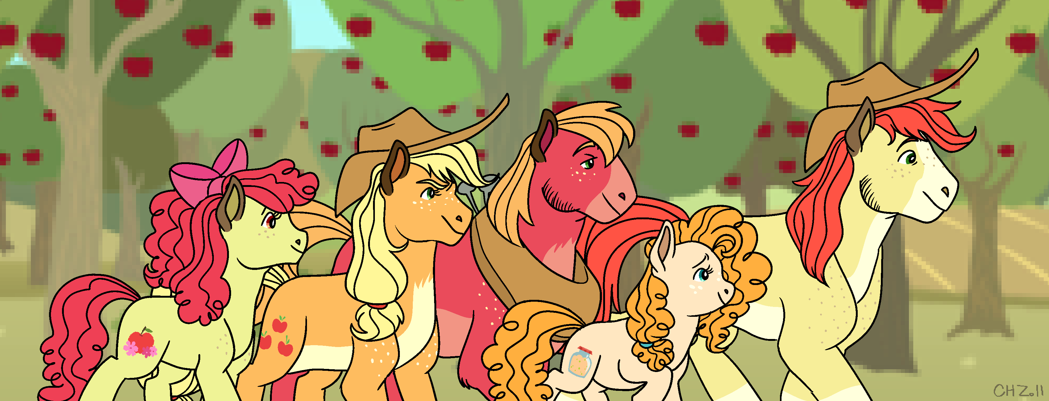 MLP - Apple Family Herd by hateful-minds