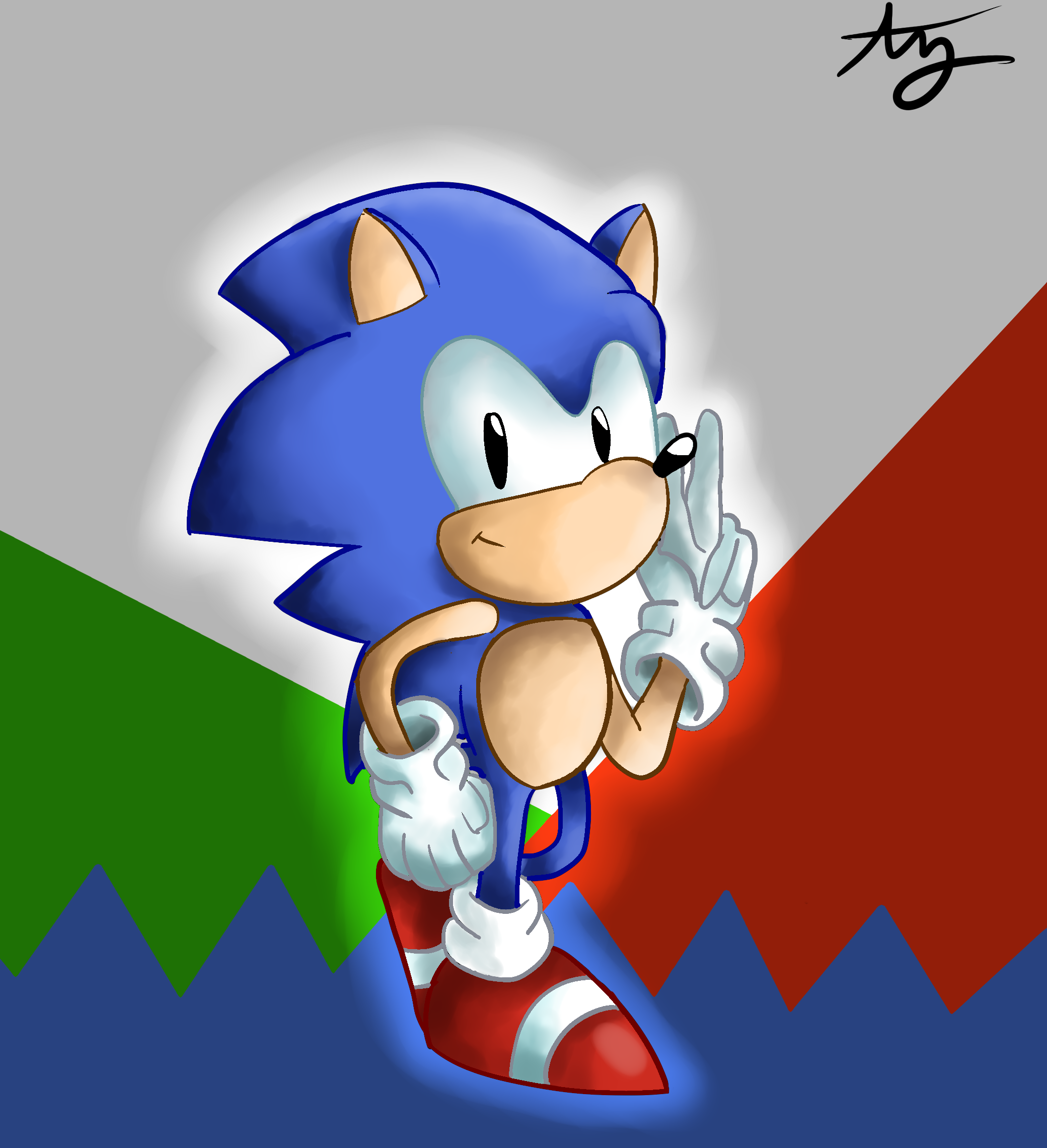 Classic Sonic Fanart by Dude1009 on Newgrounds