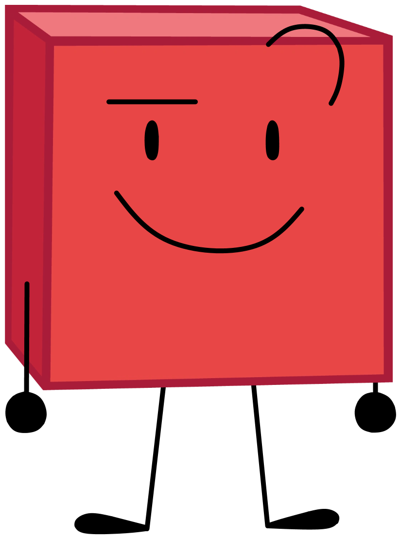 Cartoon character blocky from battle for dream island