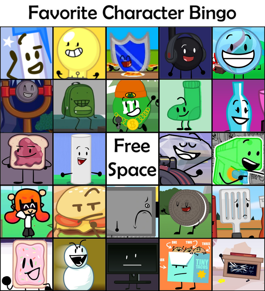 My Favorite Object Show Character Bingo By Skinnybeans17 On Deviantart My Favorite Object Show Character Bingo By Skinnybeans17 On Deviantart