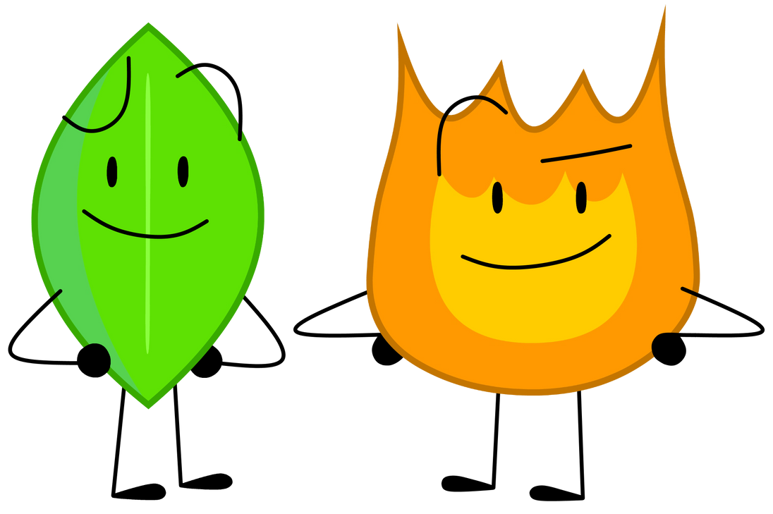 Leafy and Firey from Battle for Dream Island by skinnybeans17 on DeviantArt