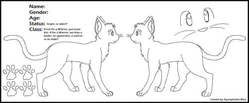 Cat Reference Sheet Lineart