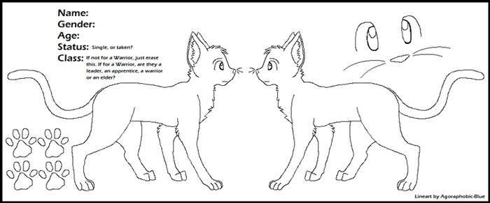 Cat Reference Sheet Lineart