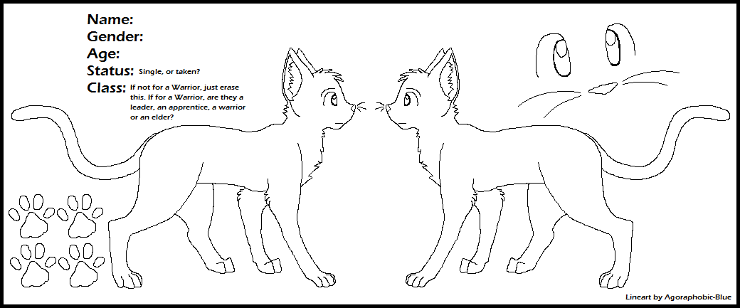 Warriors Reference Sheet Base Feline & Cat Lineart Base 