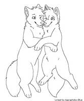 Wolf Couple Lineart