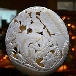 Carved Ostrich egg