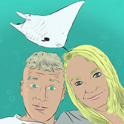 James and Ericka found a Manta Ray.