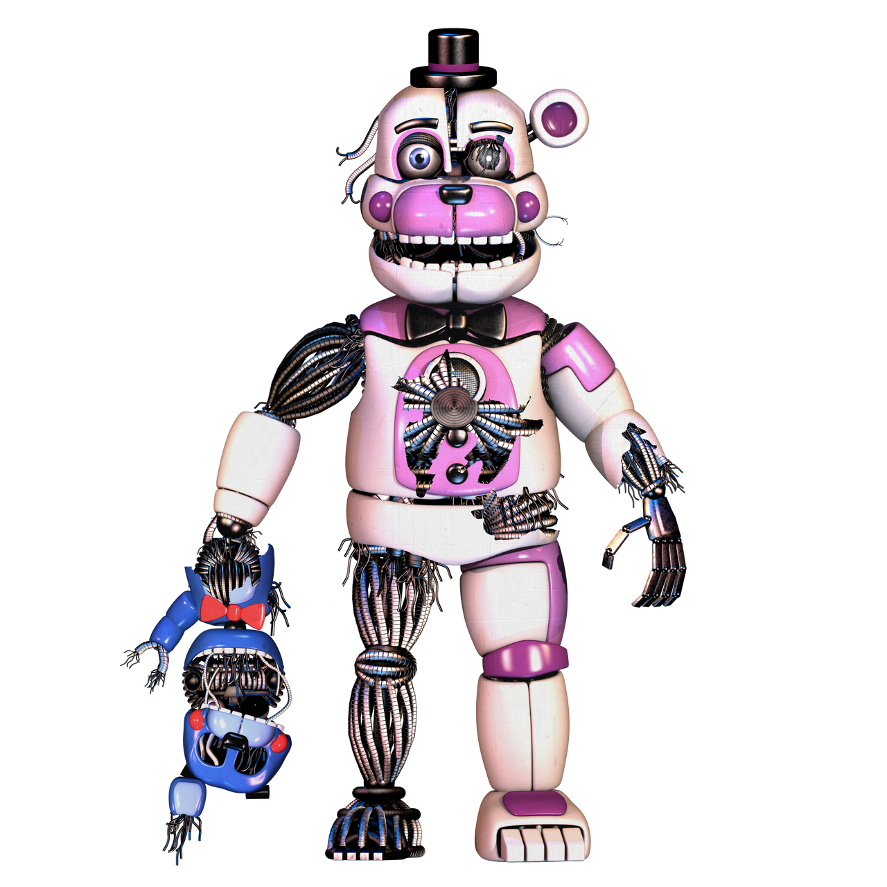 Managed to buy off someone's Funtime Freddy, the left arm joint is a lil  broken but was easily fixable. Only need 2 left to complete Ennard! :  r/fivenightsatfreddys