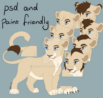 Lion cub base. PSD and Paint friendly