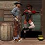 Gunslinger and Saloon Girl