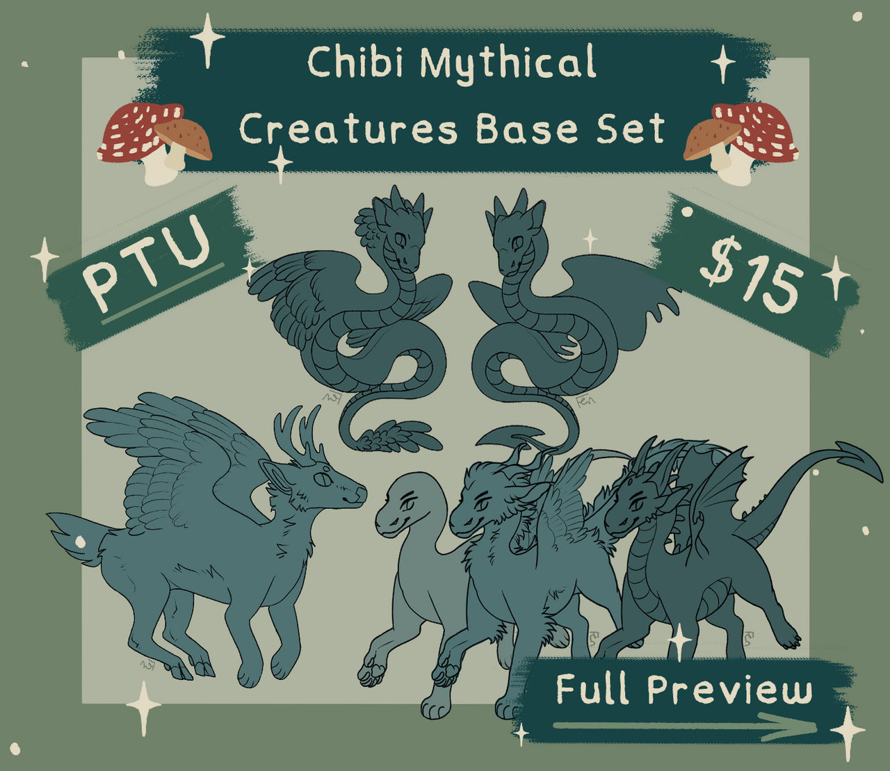 Chibi Mythical Creatures Base Set by Fenbound on DeviantArt