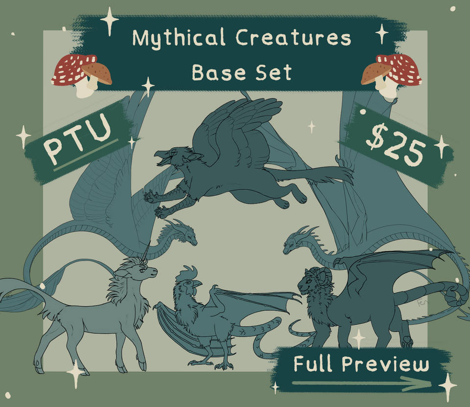 Mythical Creatures Base Set by Fenbound on DeviantArt