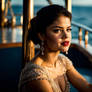 Selena gomez on titanic background beautiful sea 