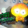 completed calcifer cake