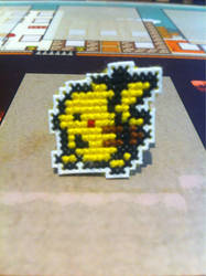 Pikachu cross stitch pin