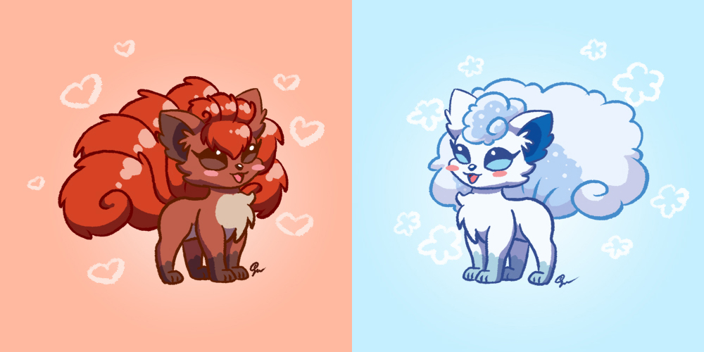 Fire and Ice Vulpix by Scorpius02 on DeviantArt