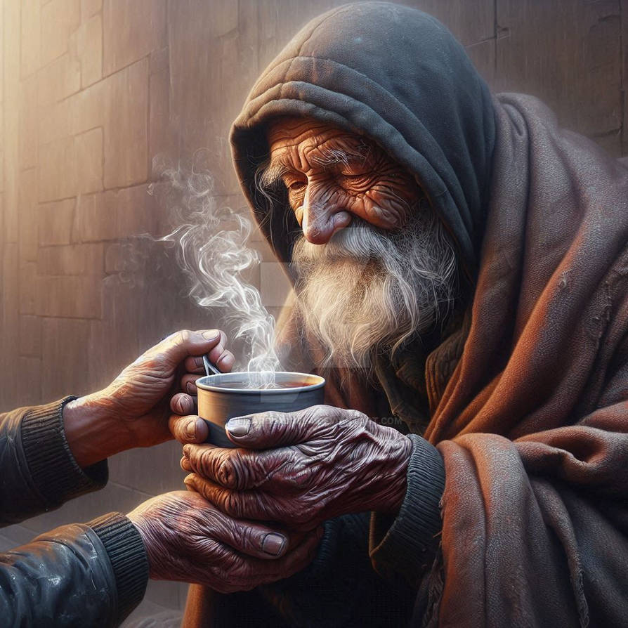 Bearded Homeless Deviantart Compassion on the cold streets of a homeless man. by Lizardladyfla on ...