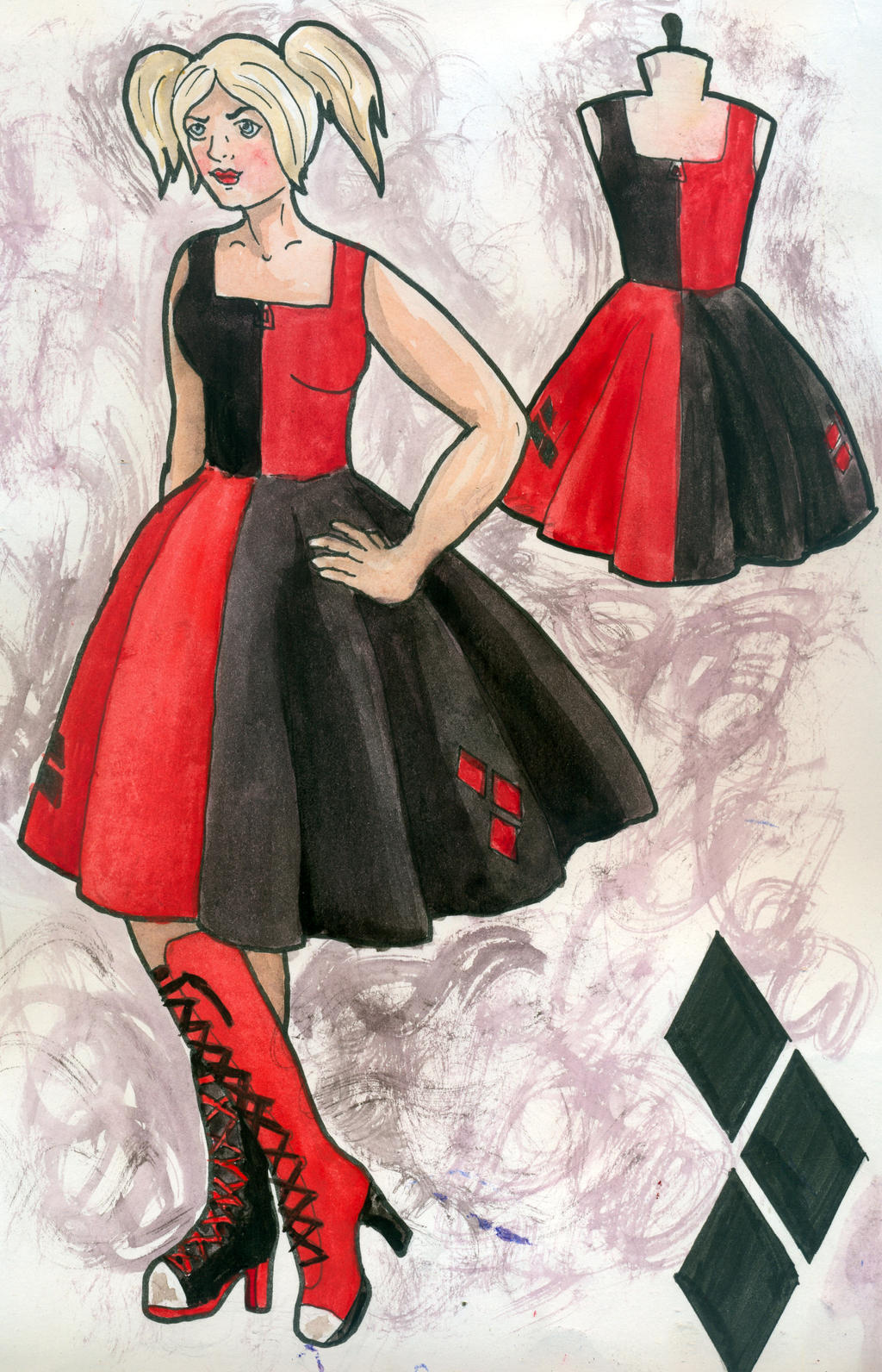 Harley Quinn Rockabilly Dress by MalteseLizzieMcGee on DeviantArt Harley Quinn Rockabilly Dress by MalteseLizzieMcGee on DeviantArt