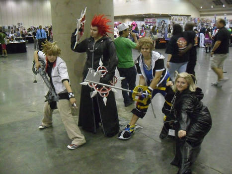 sora, roxas, axel, and larxene