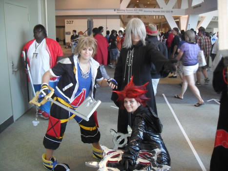 sora, riku, and axel cosplay 2