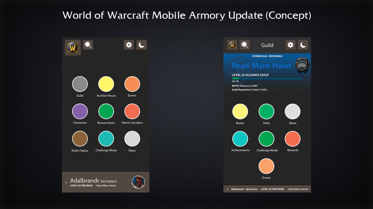 World of Warcraft Armory Update Concept