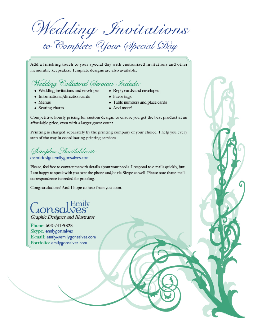 Wedding Collateral Services