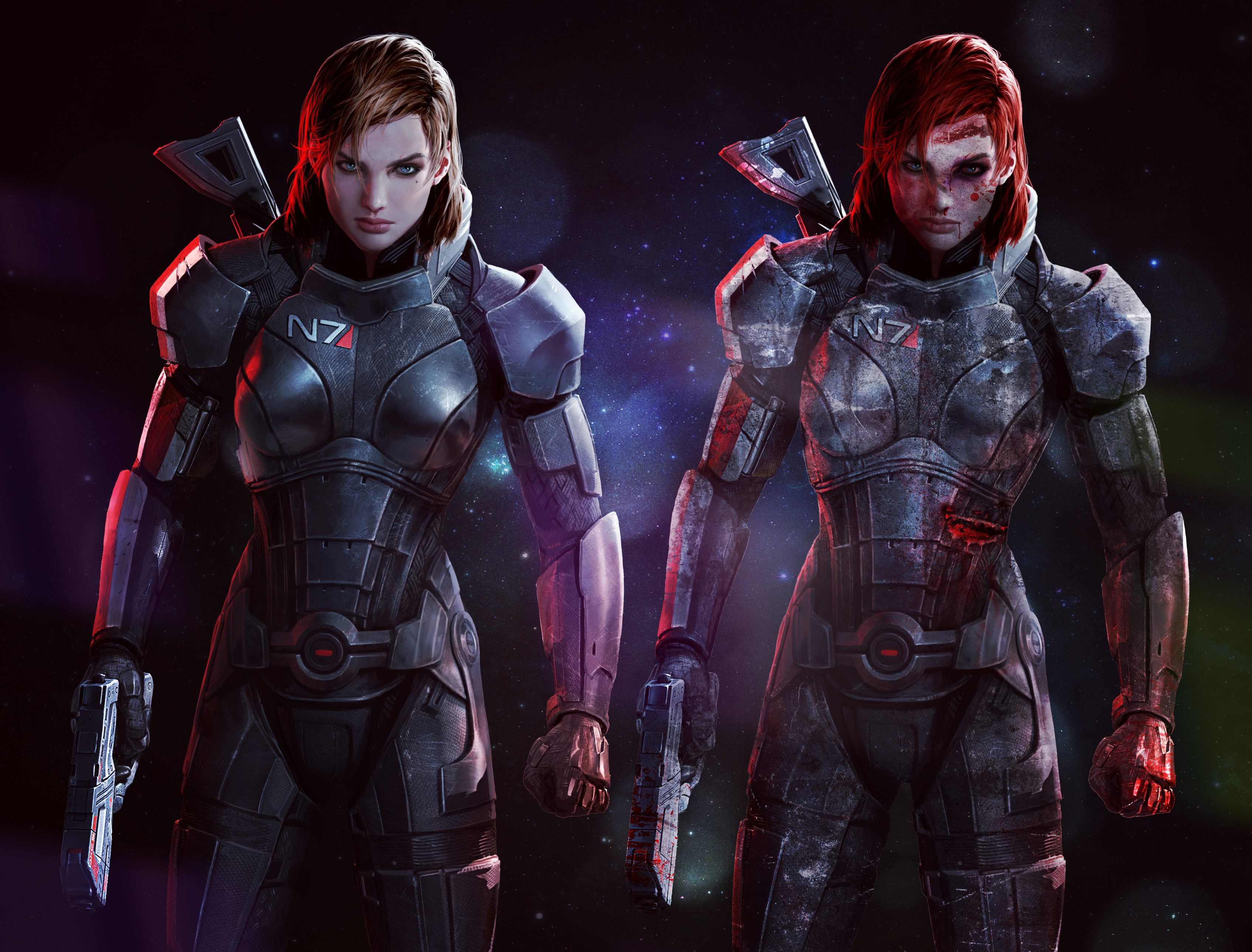 Beaten Femshep (Photoshop practice)