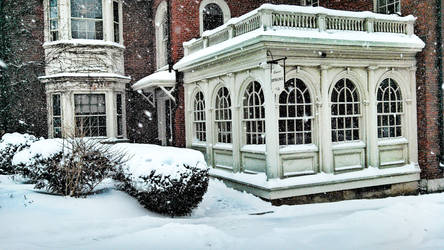 Quiet snow in New England town