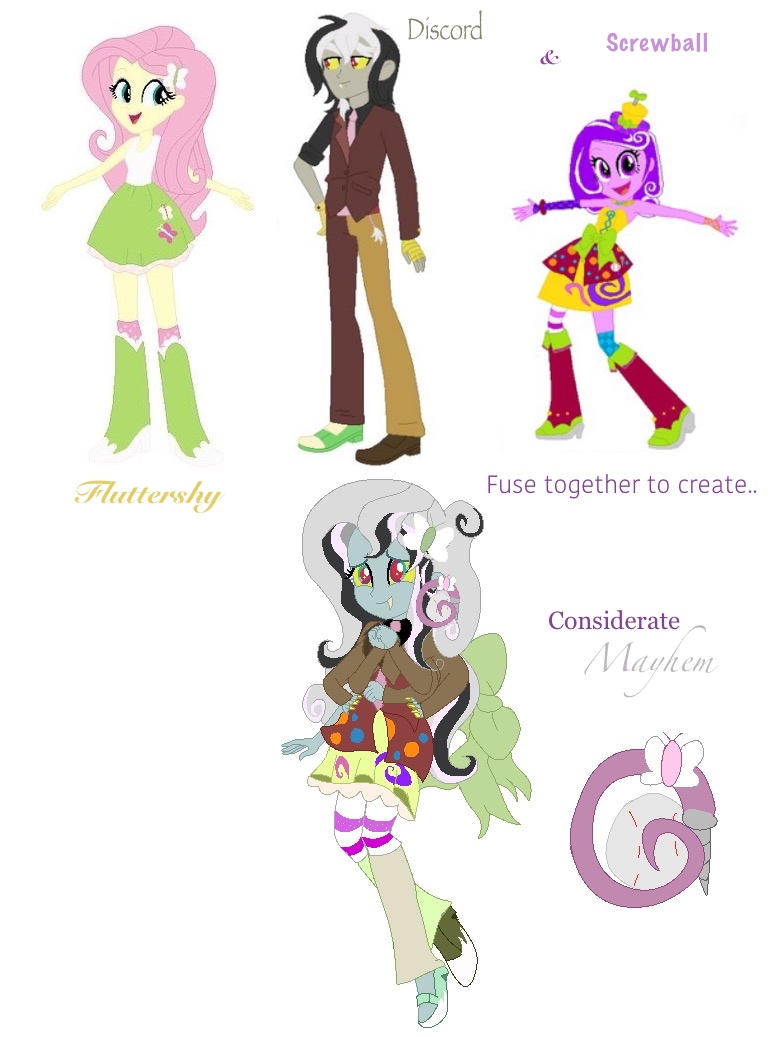 Fluttershy,Discord,and Screwball Fusion by DoraeArtDreams-Aspy on ...