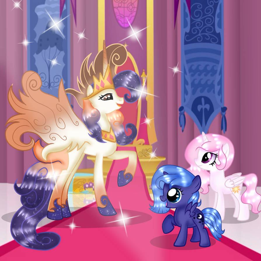 My little pony theme. My little Pony родители Селестии и Луны. Принцесса Галаксия пони. Пони Королева Галаксия и Орион. Принцесса галакси МЛП.