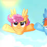 Scootaloo Flying With Rainbow Dash