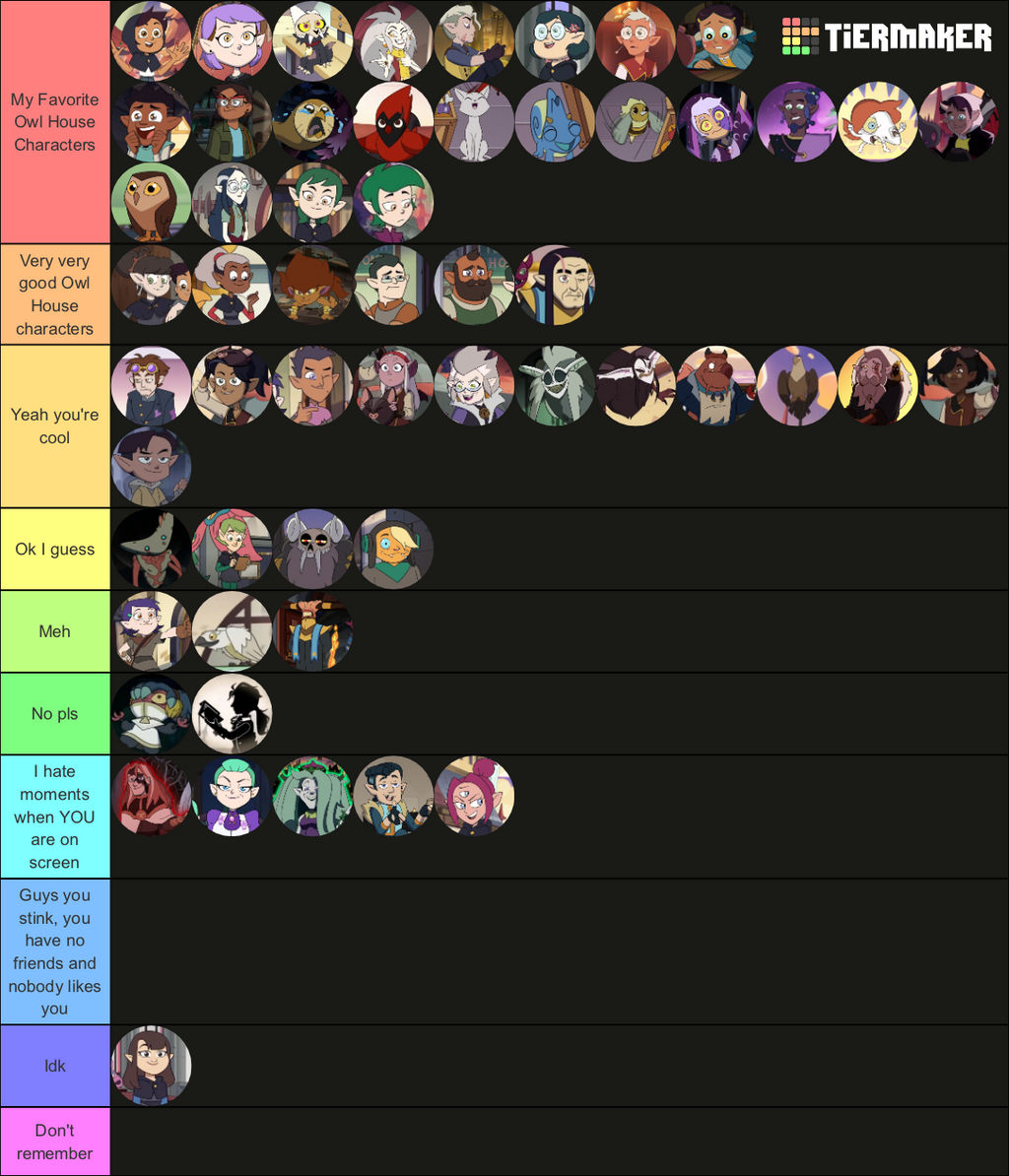 Create a the owl house personagens Tier List - TierMaker