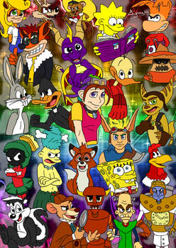 Cartoon chaos coloured