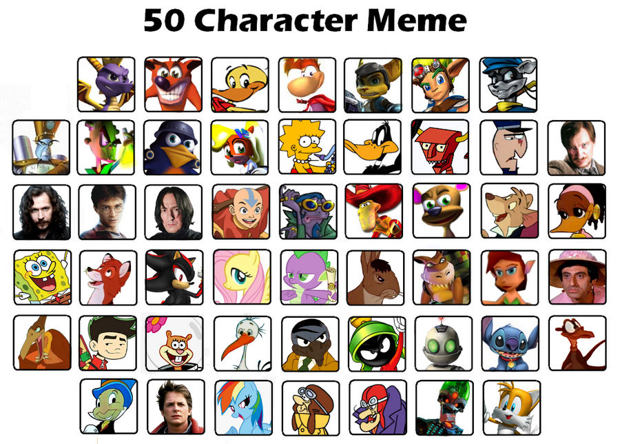 Characterization Meme 50 Characters Meme By Sonicsmash328 On Deviantart