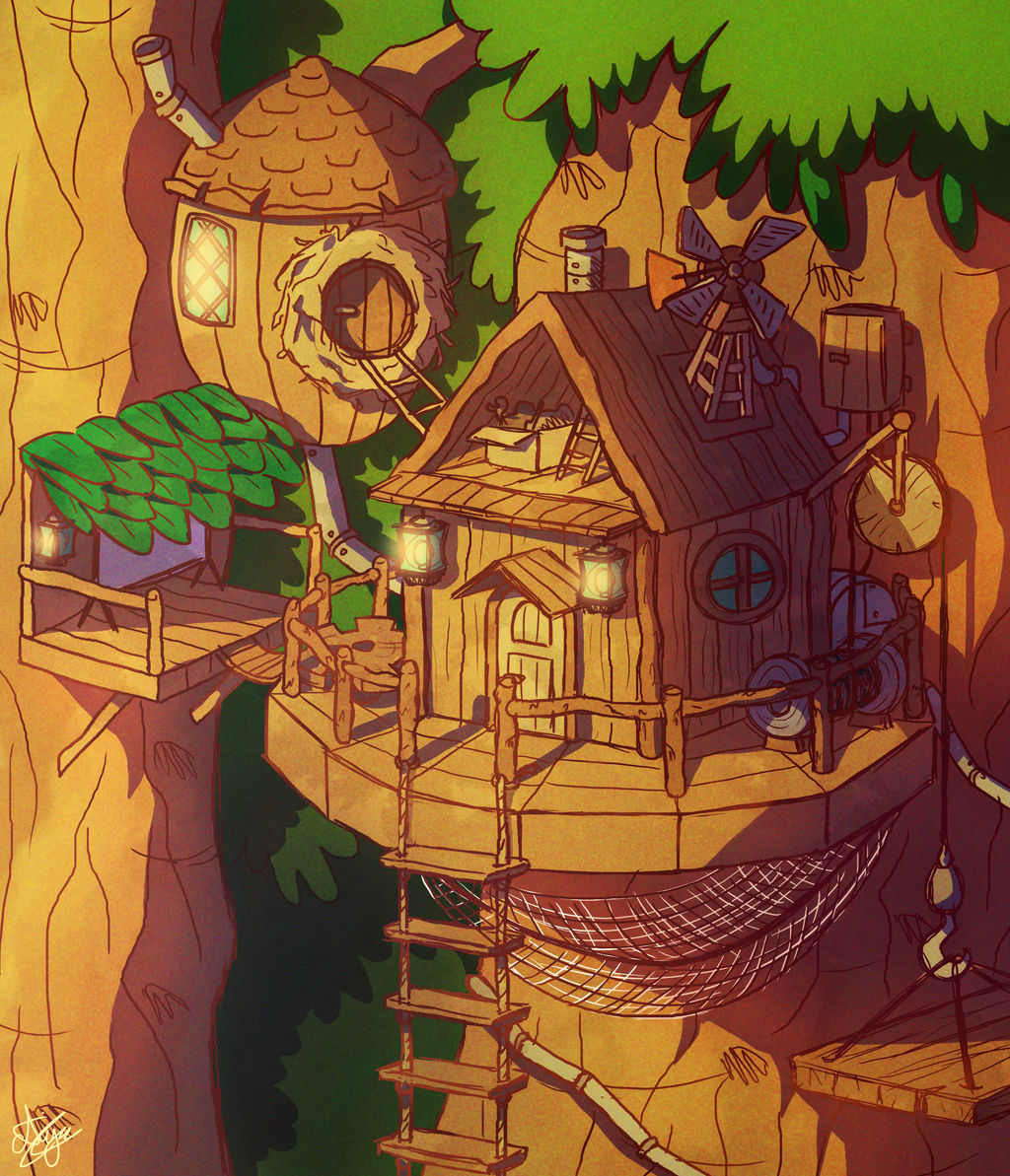 Treehouse Concept: Sunset by Aiyanimation on DeviantArt