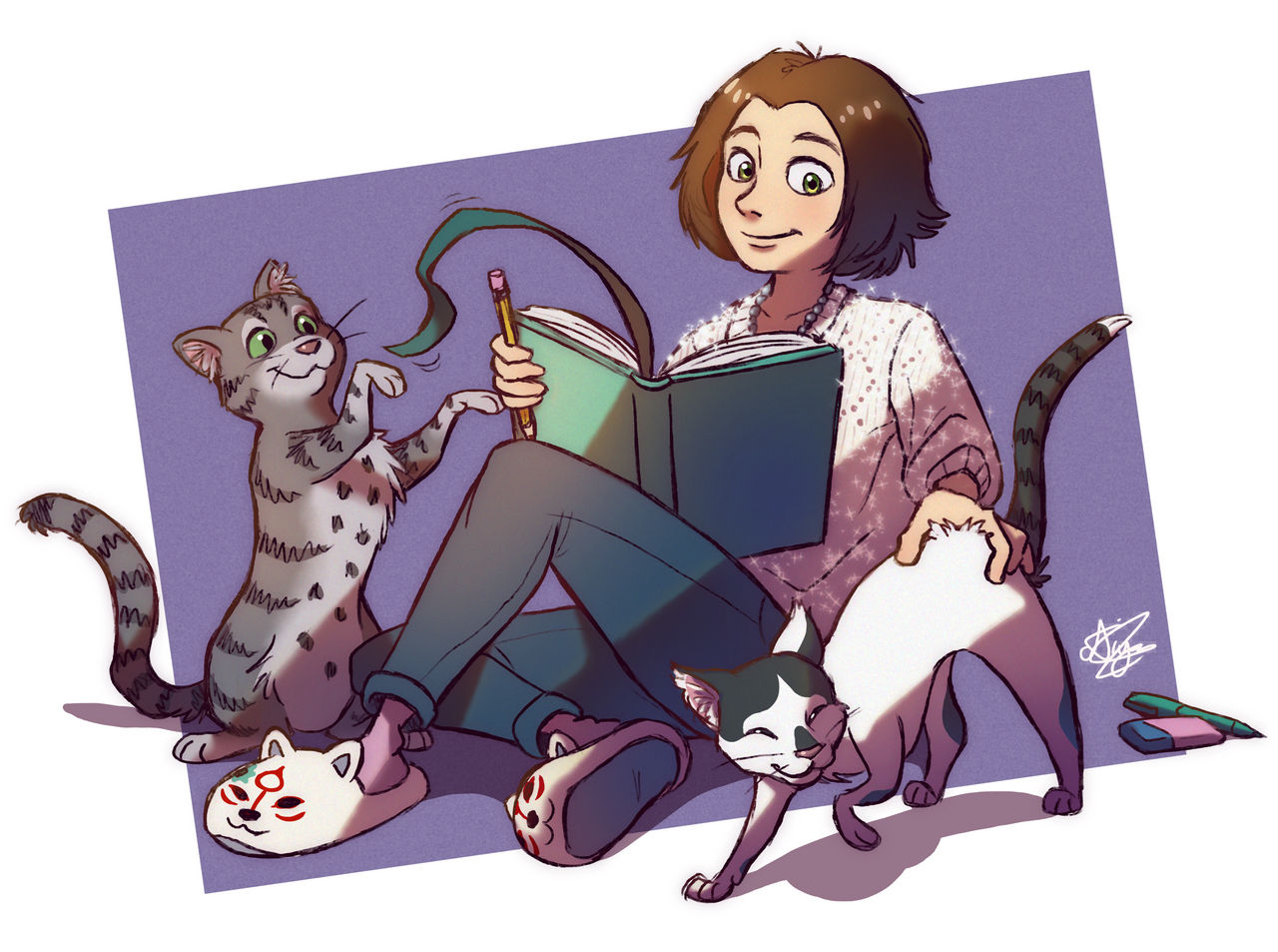 Chillin' with my Cats by Aiyanimation on DeviantArt