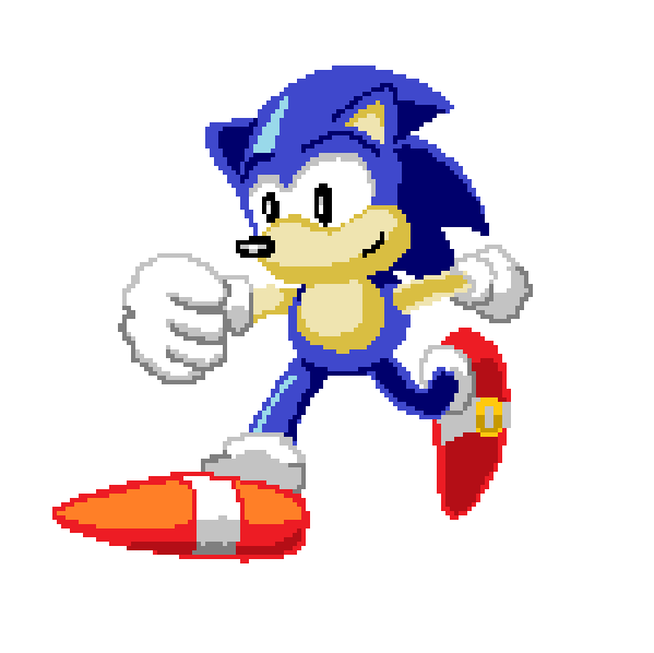 Pixilart - Sonic 1 : runing sprite with Gron by AaRon-The-Hedge