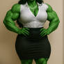 A stylish green mom! She hulk