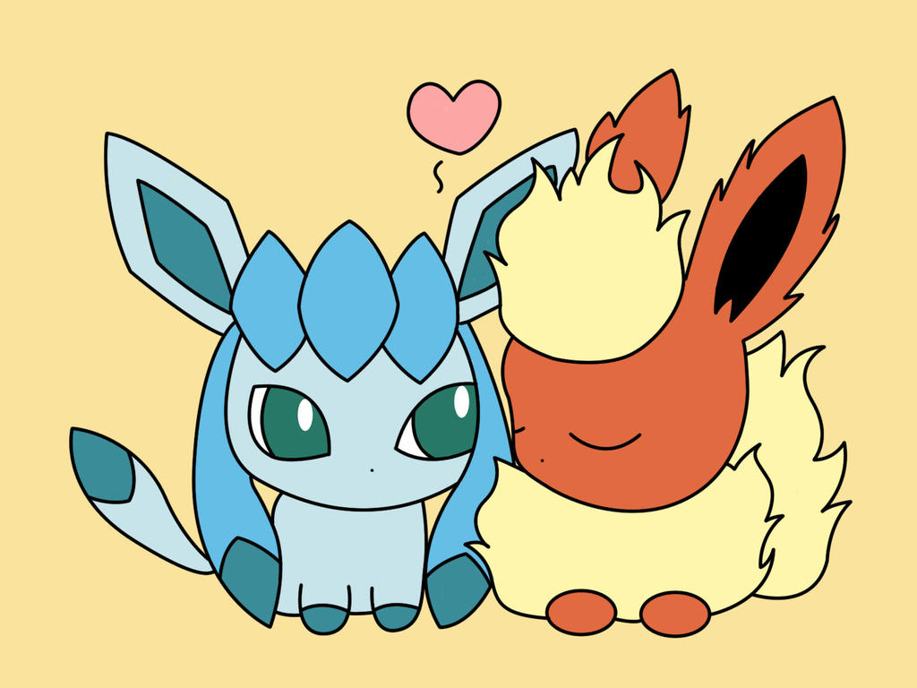 Glaceon X Flareon Kiss.