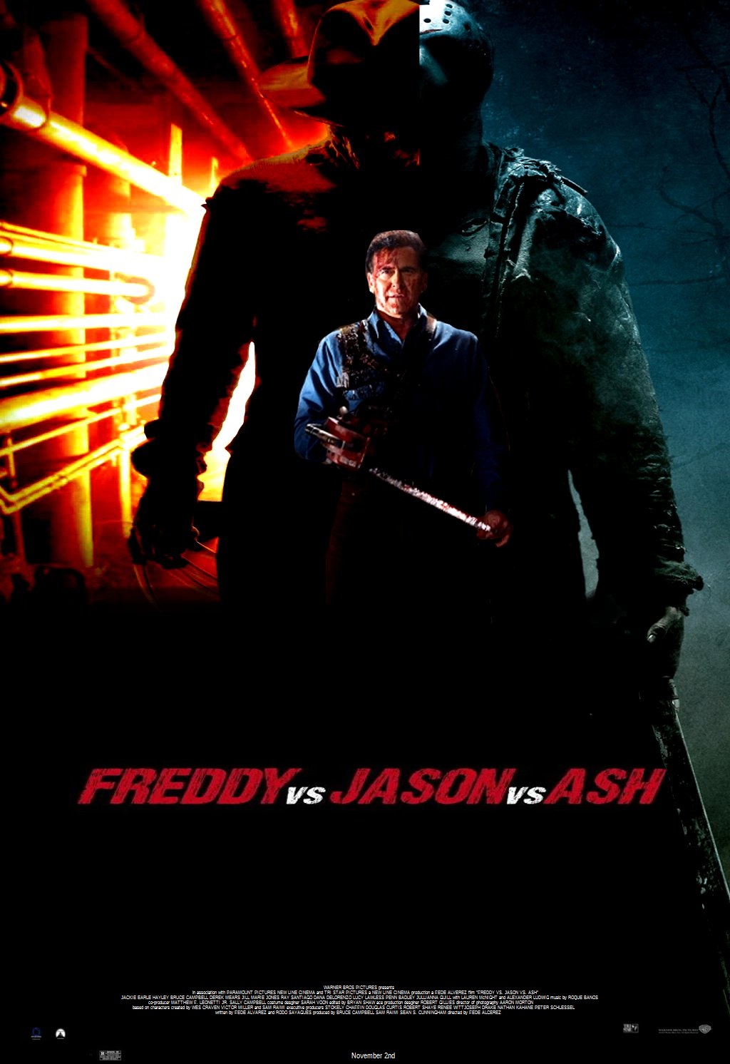 Freddy Vs Jason Vs Ash Movie Poster By Steveirwinfan96 On Deviantart