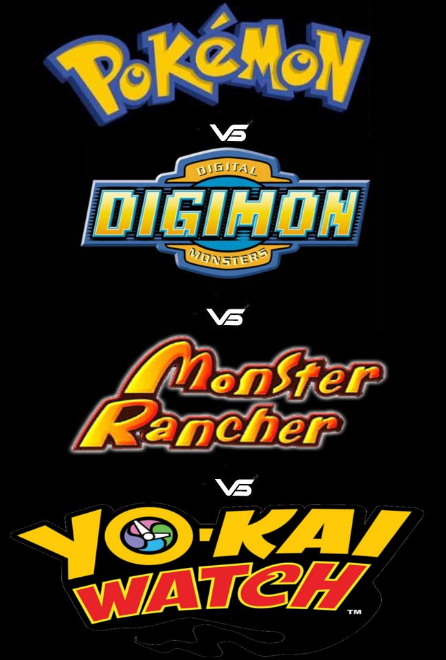 Pokemon Vs Digimon Vs Monster Rancher Vs Yo Kai By Steveirwinfan96 On Deviantart