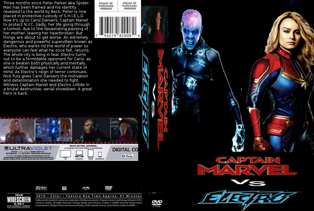 knuffel Mok Verdwijnen Captain Marvel vs. Electro DVD cover by SteveIrwinFan96 on DeviantArt